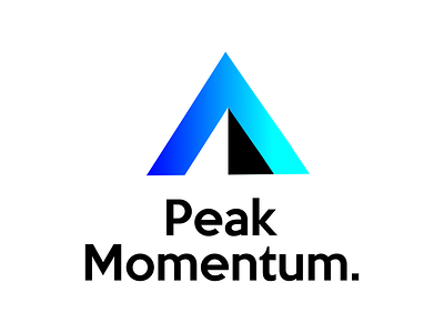 Mountain logo black blue branding cyan fast graphic design logo momentum motion movement speed