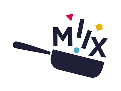 Miix Logo 1 colors cook cooking food logo mix pan random shapes