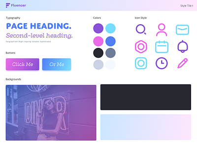 Influencer Saas Brand Style Tile blue brand branding crystals cyan gradient influencer lightroom muted pink product purple saas soft