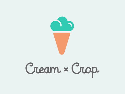 Cream Of The Crop Logo carrot cream dessert green ice ice cream logo orange pun vegan