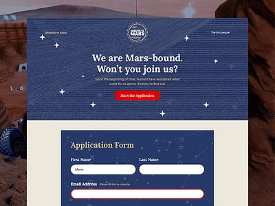 Mission To Mars Application Form