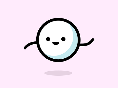 Pixel blob character circle cute floating pixel white