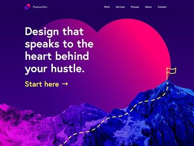 Pixelswithin blue freelancer portfolio purple ui ux web design website