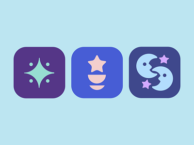 Logo Concepts For an Astrology Relationship App app blue concepts cups icon logo minimalist moon people shapes simple stars