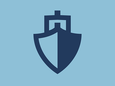 TrustyShip Logo brand identity logo shield ship