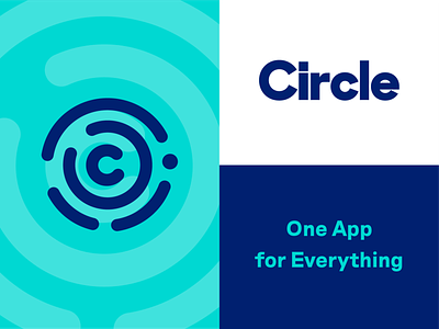 Logos app blue c circle green logo purple round startup teal typography yellow