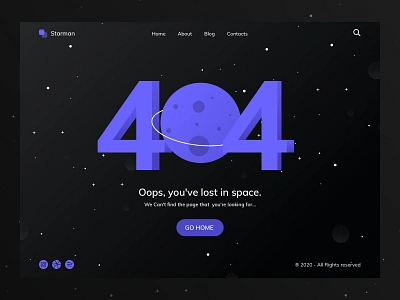 404 Page - DailyUI #008 app design daily 100 challenge dailyui design page layout page not found ui uidesign ux uxdesign