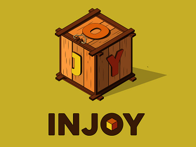 In Joy box box color devi illustration logo vector