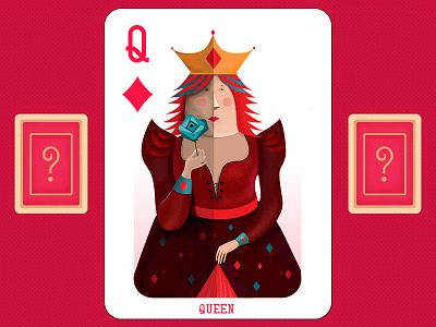 Playing cards - queen 2d bura card character devi flat game illustration illustrator queen texture vector