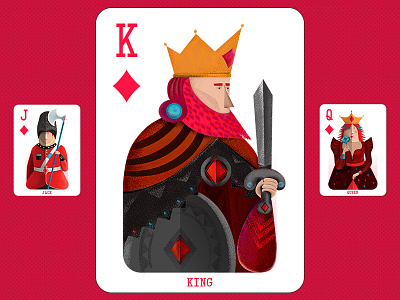 Playing cards - king 2d bura card character devi flat game illustration illustrator king texture vector