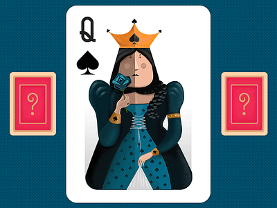 Playing cards - queen 2d bura card character devi flat game illustration illustrator queen texture vector