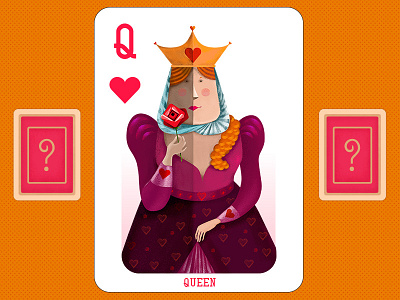 Playing cards - queen 2d bura card character devi flat game illustration illustrator queen texture vector