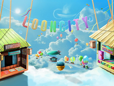 Looncity animation character city cloud devi digitalart illustration illustrator stickers