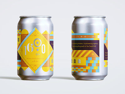 16:00 IPA label beer can illustration label product