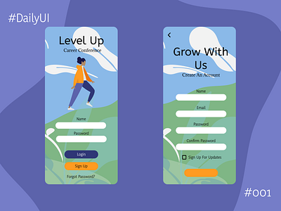 #DailyUI 001 Sign Up Page - Mobile branding design mobile design mockup ui ui design webdesign