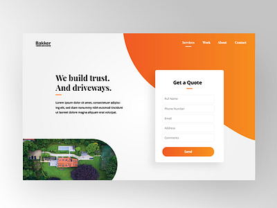 Bakker Concrete - One Page Website branding clean creative interaction minimal navigation responsive ui ux web website
