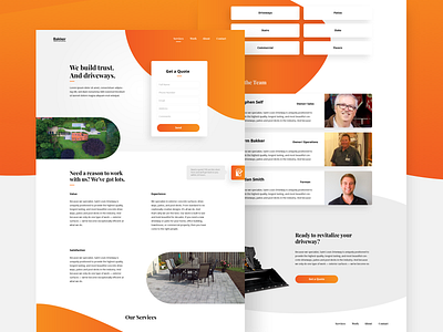 Bakker Concrete - One Page Website branding clean creative interaction minimal navigation responsive ui ux web website