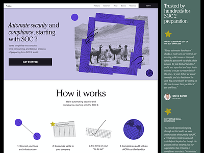 Vanta Redesign - Homepage branding collage texture typography visual design web design