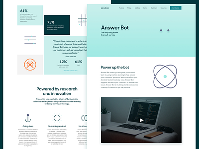 Answer Bot Refresh ai answer bot landing page landing page ui web design zendesk