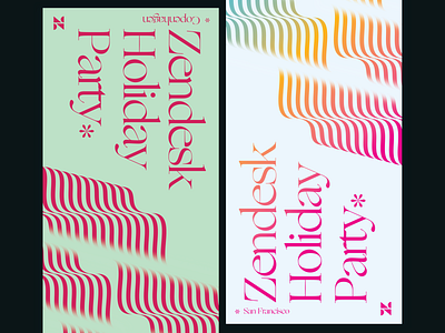 Zendesk Holiday Party branding holiday party invite visual system zendesk