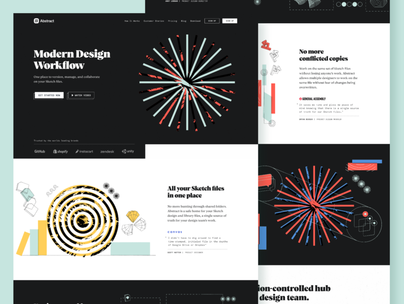 Abstract — Homepage Alt brand branding identity illustrations typography web design