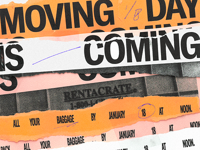 MOVING DAY collage poster texture typography zendesk