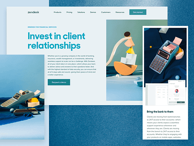 ✨Zendesk for Industries ✨— Financial Services layout photography web design zendesk