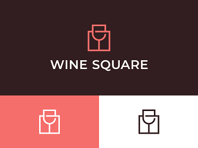 WIne Square Logo brand designer drinks logo graphic designer logo designer logo for beverages logo for restauarnt logo for sale logo maker red wine wine bottle wine logo