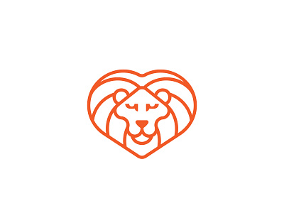 Lion Heart Logo brand designer graphic designer heart logo letter logo lion logo logo designer logo for sale logo maker logoground stock logos typographic logo