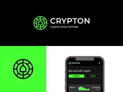 Crypton Logo Design brand designer coin coin logo crypto crypto logo cryptocurrency exchange graphic designer logo designer logo for sale logo maker stock logos
