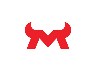 Minimalist Bull Lettermark animal brand designer bull fury graphic designer horn logo designer logo for sale logo maker red stock logos strength strong