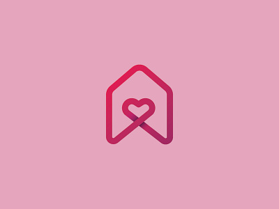 House Of The Heart Logo brand designer graphic designer heart home house logo designer logo for sale logo maker logoground pink stock logos