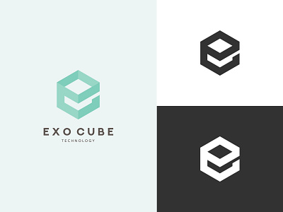 Logo for sale - Exo Cube brand designer graphic designer it logo letter e logo letter logo logo designer logo for sale logo maker logoground stock logos tech logo typographic logo typography