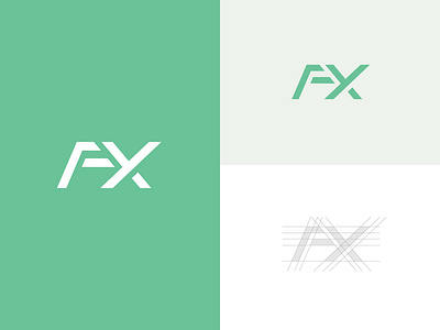 FX Monogram Logo brand designer graphic designer letter logo logo designer logo for sale logo maker logoground stock logos typographic logo typography