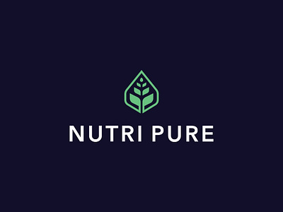 Logo for Nutri Pure brand designer eco logo graphic designer green logo leaf logo leaves logo designer logo maker modern logo nature logo plant logo simple logo