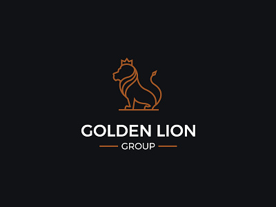 Golden Lion Logo animal brand designer gold golden graphic designer king lion logo logo designer logo for sale logo maker logoground stock logos