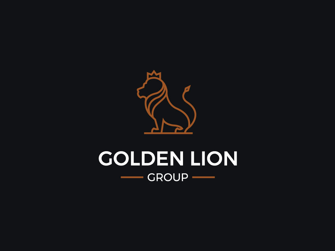 Gold lion. Lion Gold logo. Lion Gold 4k logo.
