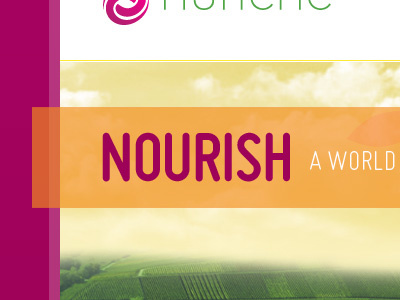 Nourish client condensed font green orange transparency