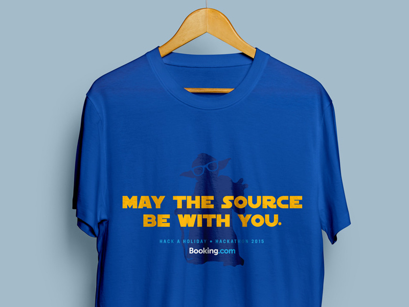 May the Source be with you starwars yoda shirt hackathon bookingcom