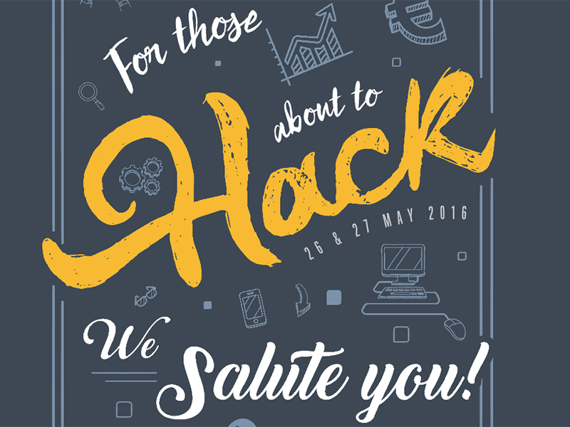 For those about to Hack - we salute you! bookingcom hack hand drawn lettering