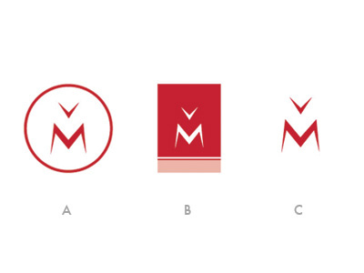 Studies a b or c logo m red