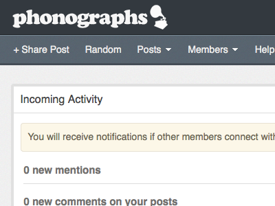 New look navigation activity incoming navigation notifications page phonographs