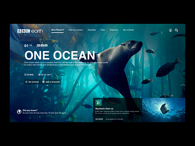 BBC Earth - Blue Planet II bbc blue blue planet design earth interaction design nat geo national geographic nature planet sea sealife ui uidesigner ux ux ui uxdesigner web web design webdesign