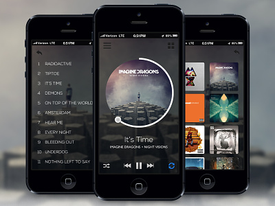 Music Player App | Mobile app clean design ios iphone 5 mobile music photoshop player ui user-interface