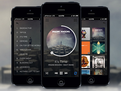 Music Player App | Mobile app clean design ios iphone 5 mobile music photoshop player ui user interface