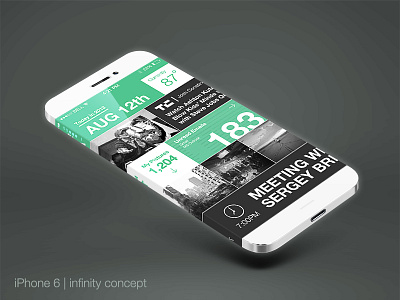 Phone Concept | Wrap Around Glass concept dashboard design flat glass ios minimal mobile phone photoshop ui ux