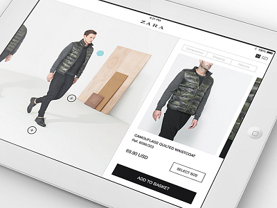 ZARA Concept app branding clean clothing concept flat ipad minimal mobile redesign ui ux