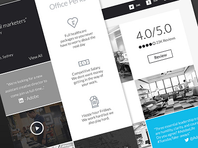 Company Profile branding clean design icons profile redesign review social ui ux web web design