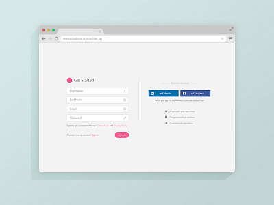 Sign up form account clean connect form login redesign sign up social ui ux web web design