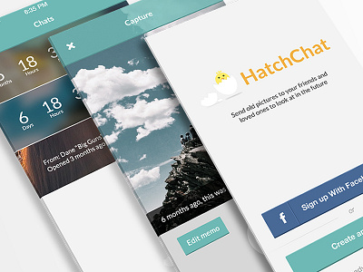 Hatchchat - Startup Weekend Sydney Winner app clean inbox ios7 iphone message mobile photos sign up timer ui ux